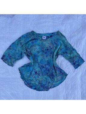 Vintage Rayon Boho Flowy Top | Indie Paisley